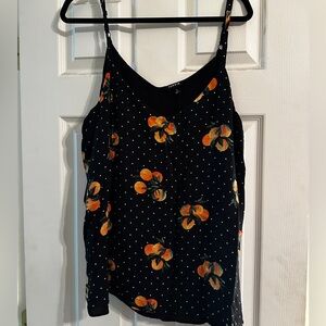 Torrid Black Camisole with Orange Floral Design